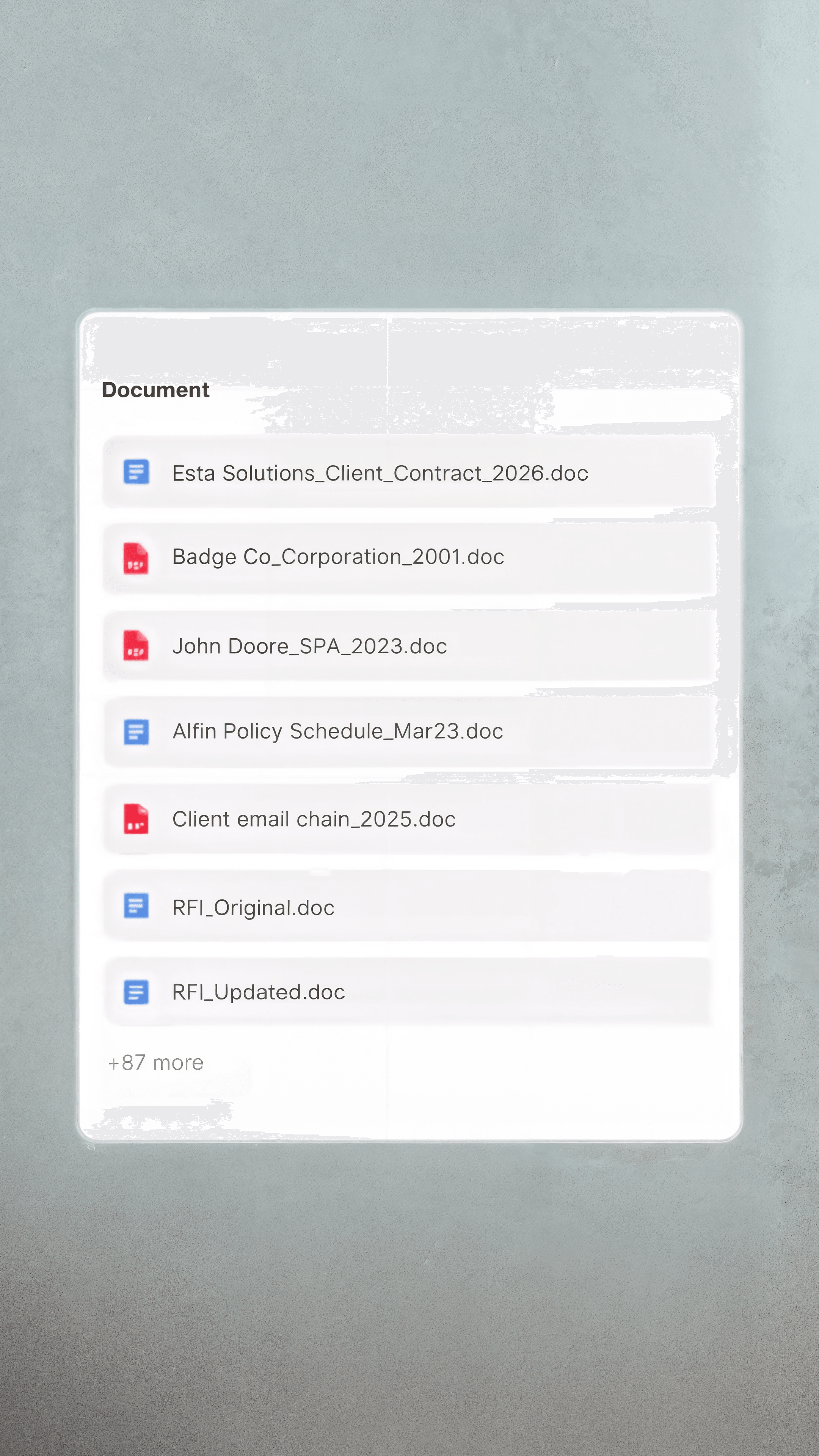 Evince document management interface